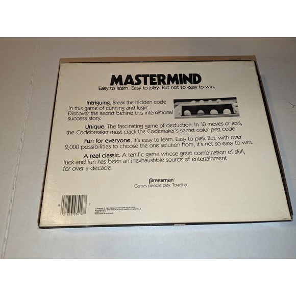 Vintage 1981 Mastermind Game Pressman Complete Made in USA Like New Must See - Picture 7 of 7